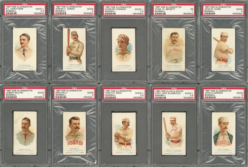 1887 N28 Allen & Ginter “The Worlds Champions” Baseball Players PSA-Graded Complete Set (10)